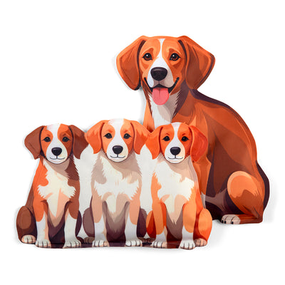Reusable puppy-shaped ice packs for lunch boxes and cool bags.