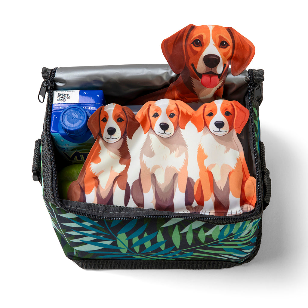 Colorful reusable puppy gel ice packs for everyday cooling