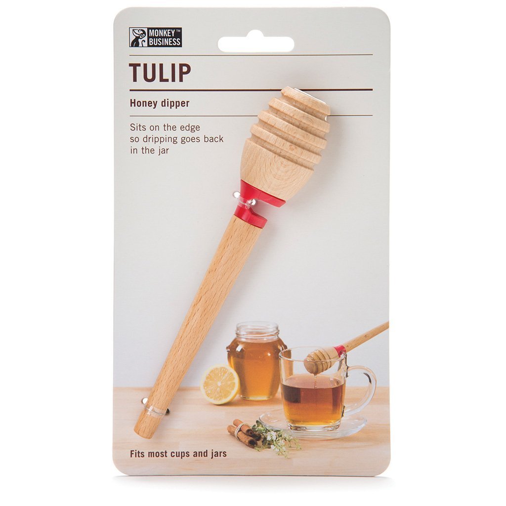 Honey server shaped like a tulip for neat pouring