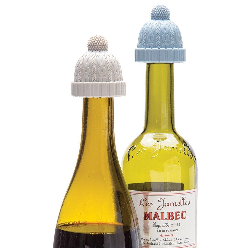 BEANIE | Silicone Winter Hat Wine Bottle Stoppers shaped like beanies - pack of 2 - Monkey Business