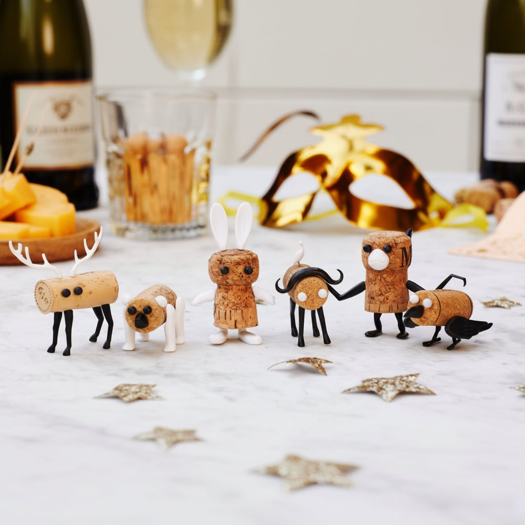 Corkers Animals wine cork figures set – fun gifts for wine lovers - Monkey Business