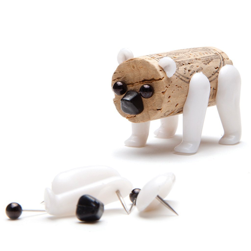 Corkers Animals wine cork toys – family pack of 6 - bear accessory wine -  Monkey Business 