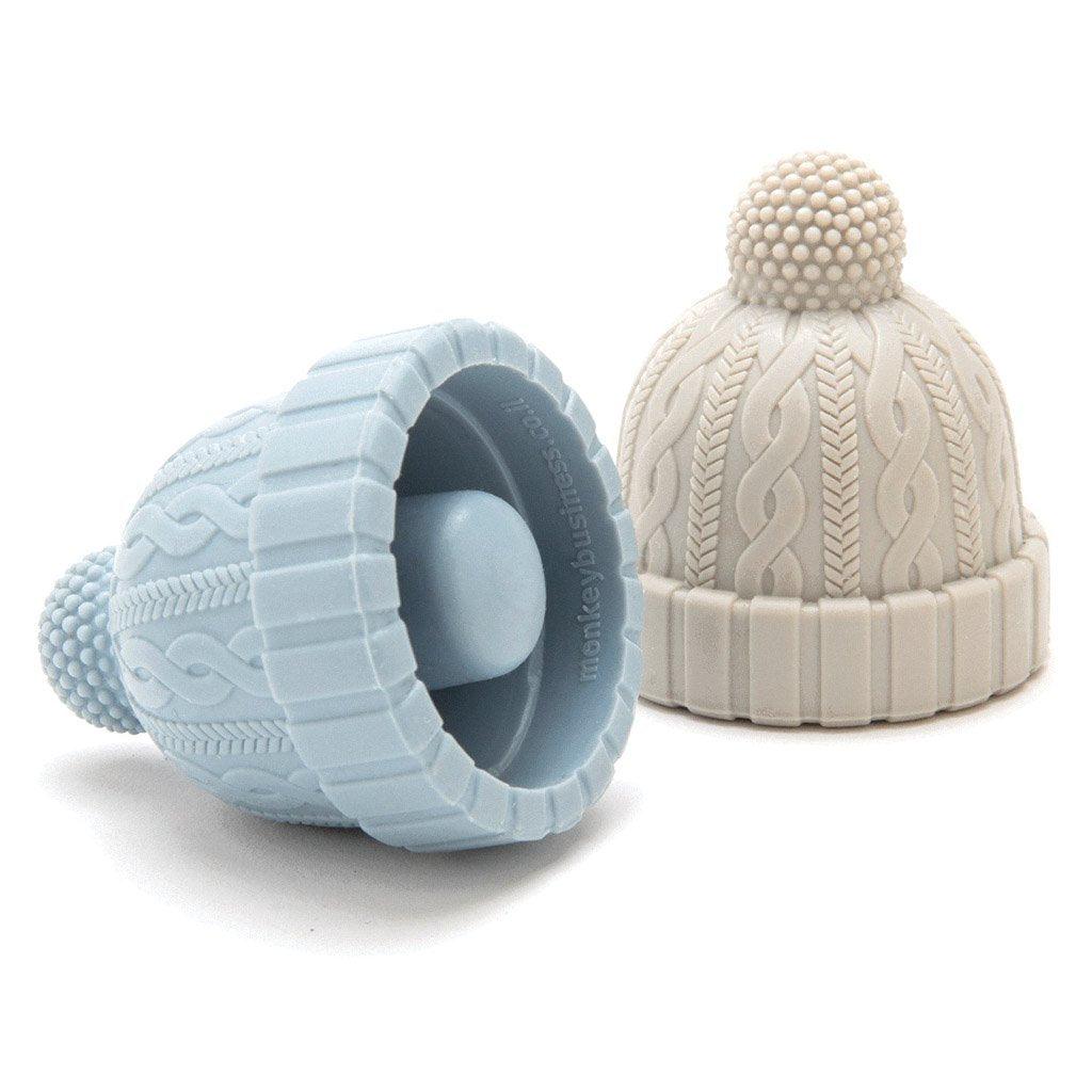 BEANIE  | Silicone Winter Hat Wine Bottle Stoppers  shaped like beanies Monkey Business  - Blue and Gray
